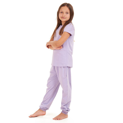 Girls summer pajama set Purple t-shirt + Pants